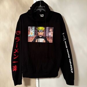 Naruto Shippuden Ichiraku Ramen Soup Shonnen Jump Mens Hoodie Size M Black